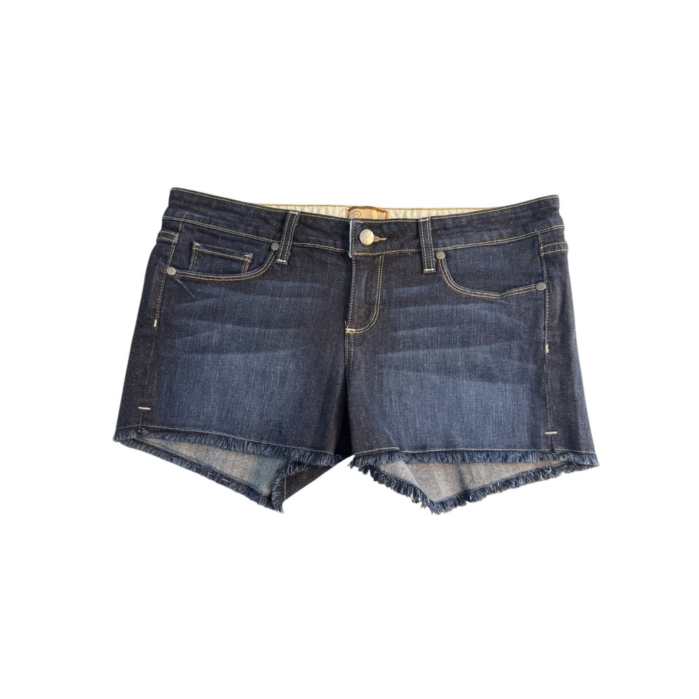Paige Premium Denim Silverlake Short Dark Wash Raw Hem Low Rise Size 8 29